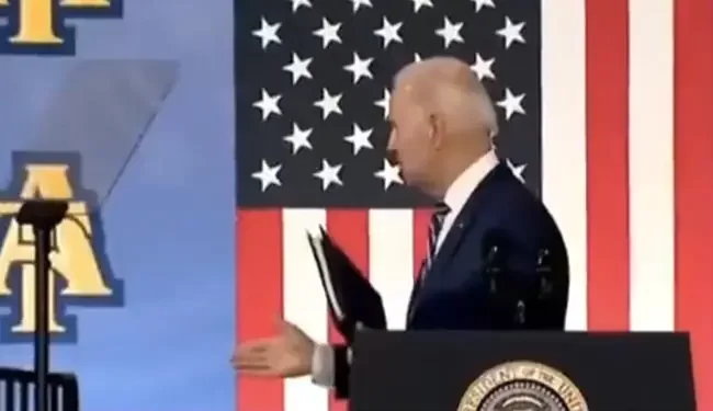 US President Joe Biden Mocked After "Shaking Hands" With Thin Air Post Speech