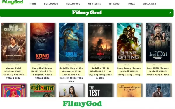FilmyGod – Online Movies download illegal website